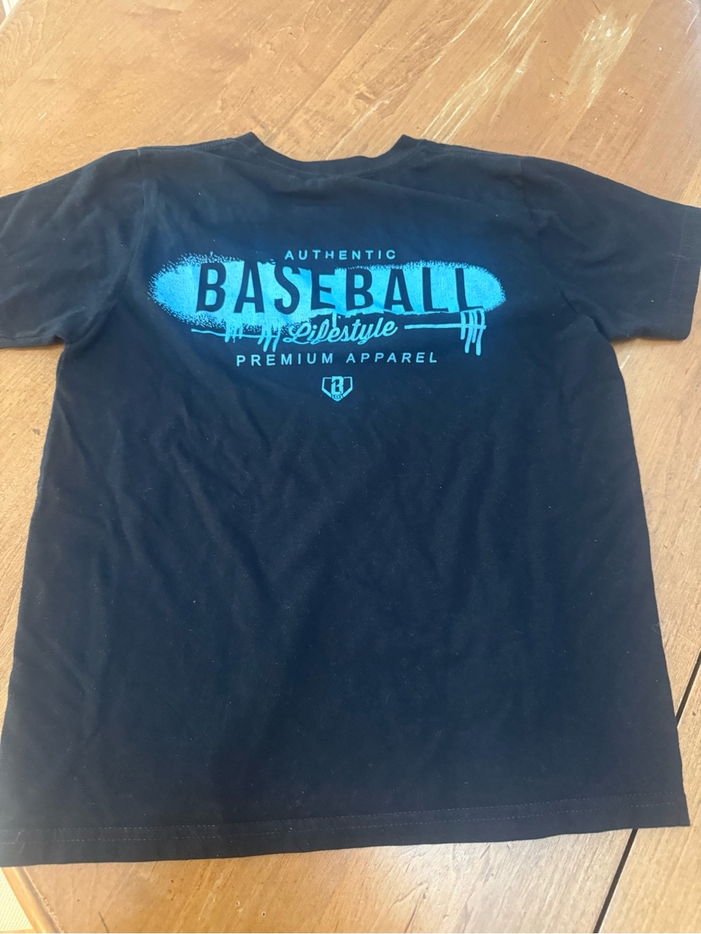 baseball lifestyle 101 tee. Kids Black Tee with Blue Graphic - - Picture 2 of 3